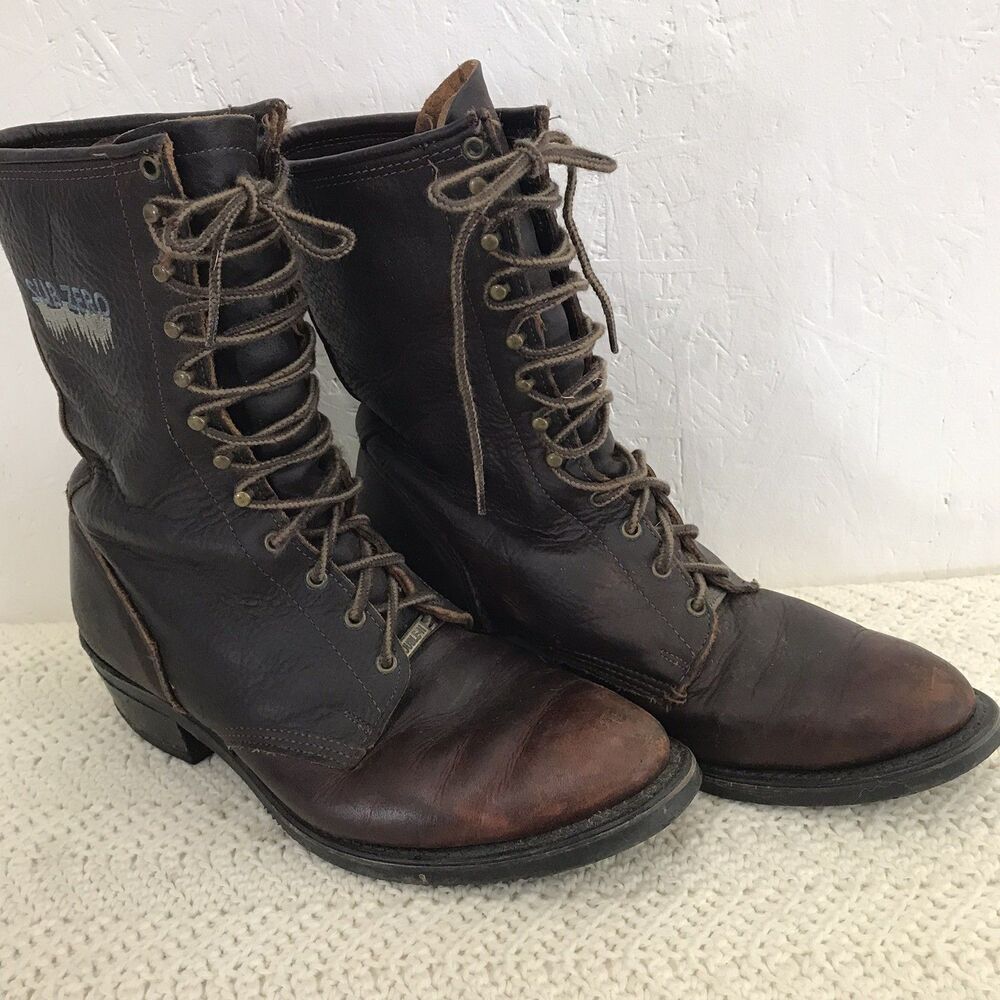 Double H 9581 Sub Zero Packer Boots Mens 10.5 D Brown Leather Lace Up Insulated